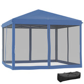 HAOYYE 9.75 x 9.75 ft Pop Up Canopy Tent with Netting and Adjustable Height, Instant Outdoor Gazebo with Carry Bag, Easy Setup Screen Room for Patio Garden Backyard Camping or Events